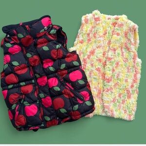 Baby GAP Kid Toddler Apple vest and Hand Knit Vest Bundle